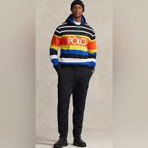 Polo Ralph Lauren Men's Big & Tall Logo Striped Fleece Hoodie Size 2XLT